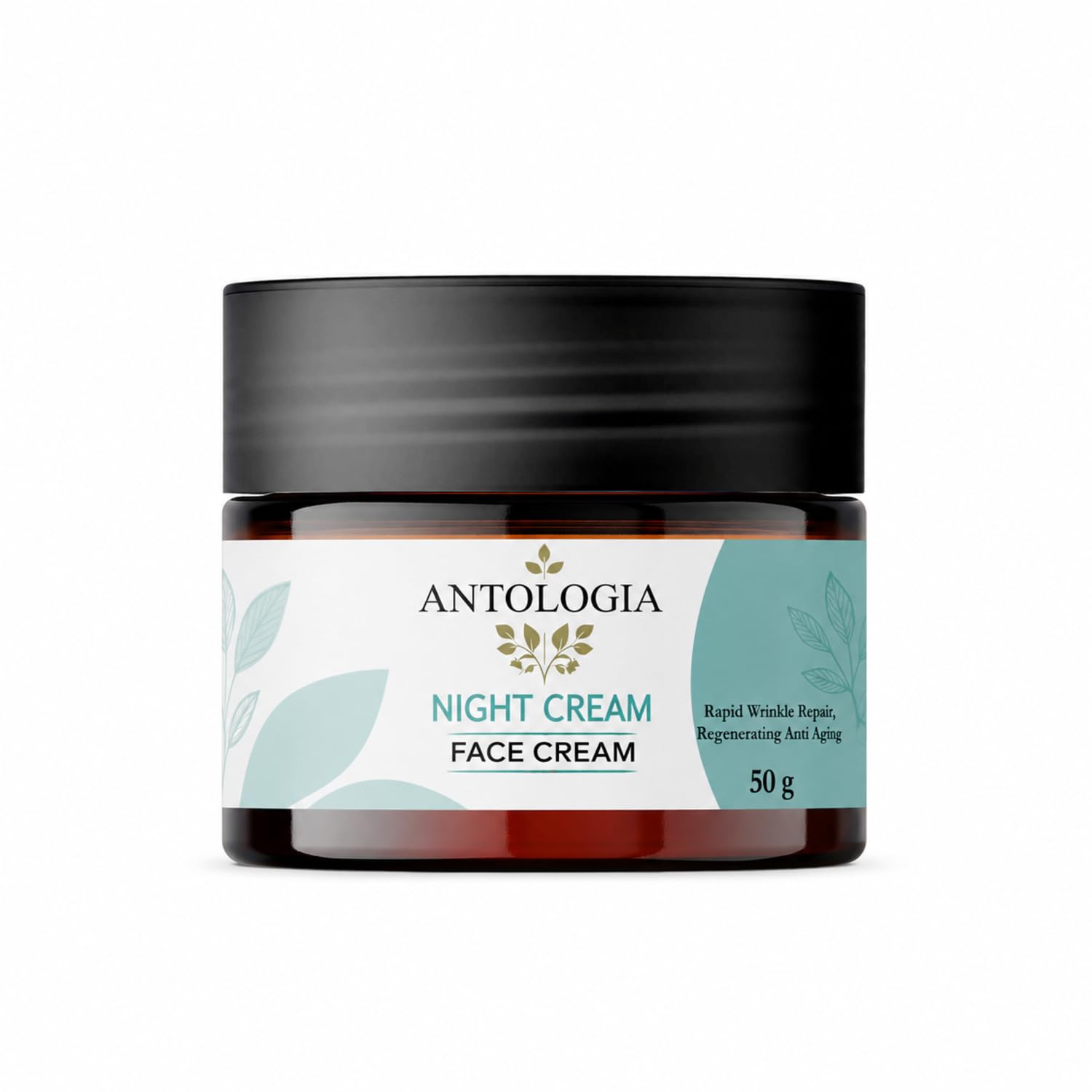 Antologia Night Face Cream for Hydration & Anti Ageing Care, Overnight Moisturising Cream for Smooth and Refreshed Looking Skin, Lightweight Night Cream, 50g