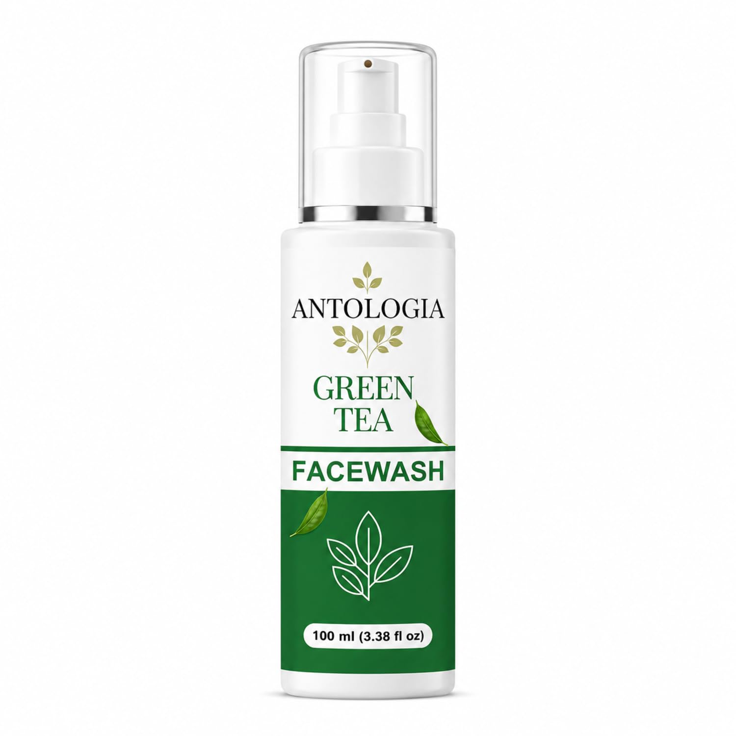 Antologia Green Tea Face Wash for Fresh & Clean Looking Skin, Gentle Daily Facial Cleanser with Refreshing Formula for Oily and Combination Skin, 100ml