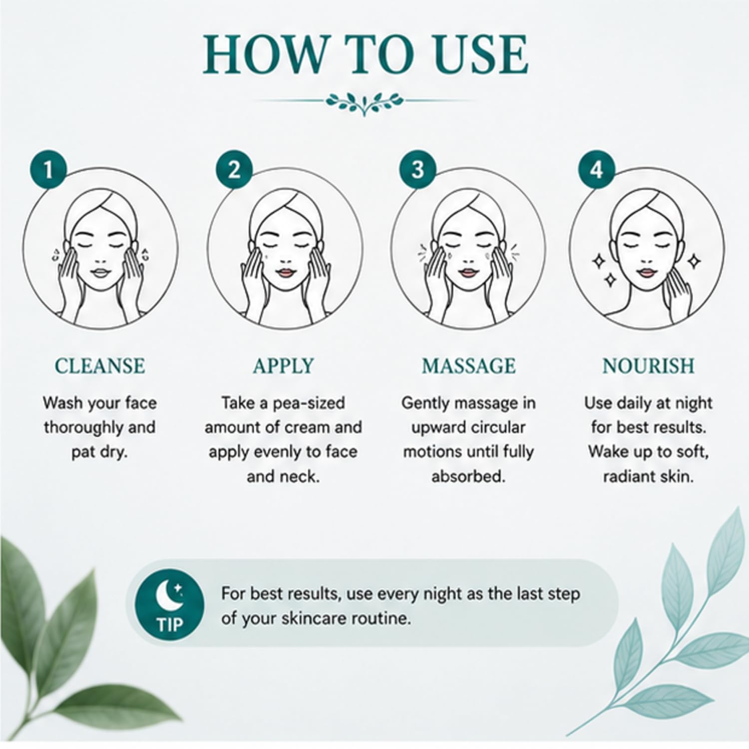 Antologia Night Face Cream for Hydration & Anti Ageing Care, Overnight Moisturising Cream for Smooth and Refreshed Looking Skin, Lightweight Night Cream, 50g