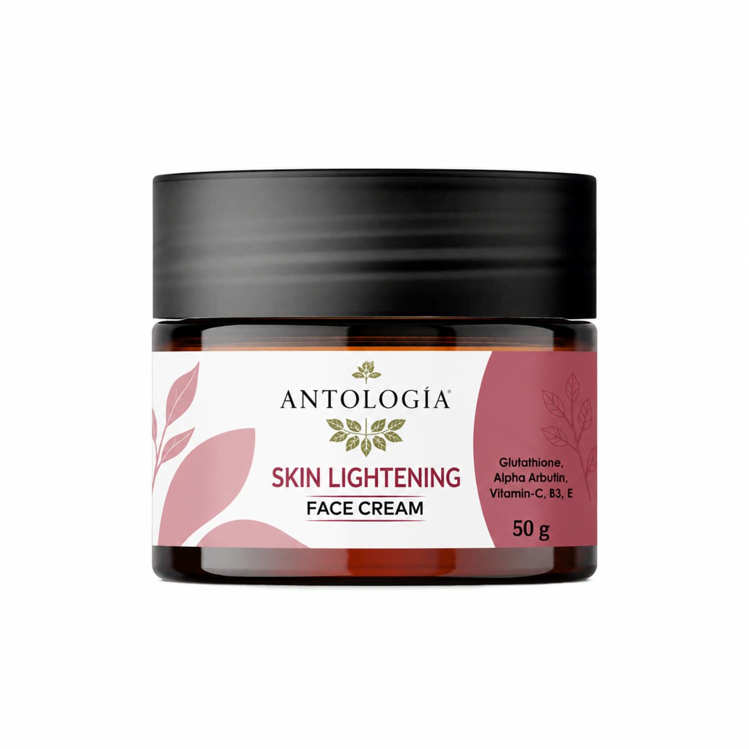 Antologia Skin Lightening Face Cream with Glutathione, Alpha Arbutin, Vitamin C, B3 & E, Daily Moisturising Cream for Bright and Even Looking Skin, 50g