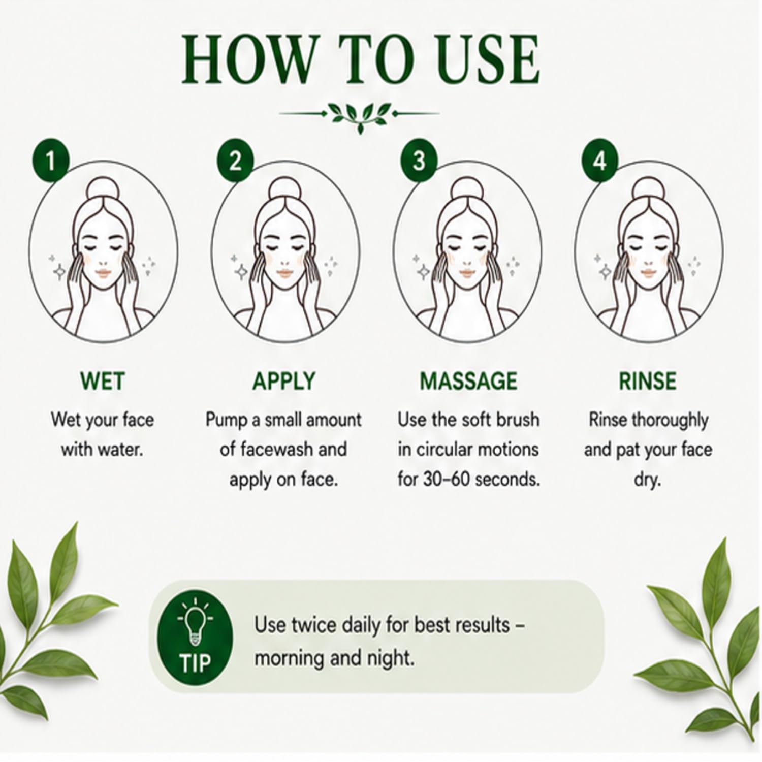 Antologia Green Tea Face Wash for Fresh & Clean Looking Skin, Gentle Daily Facial Cleanser with Refreshing Formula for Oily and Combination Skin, 150ml