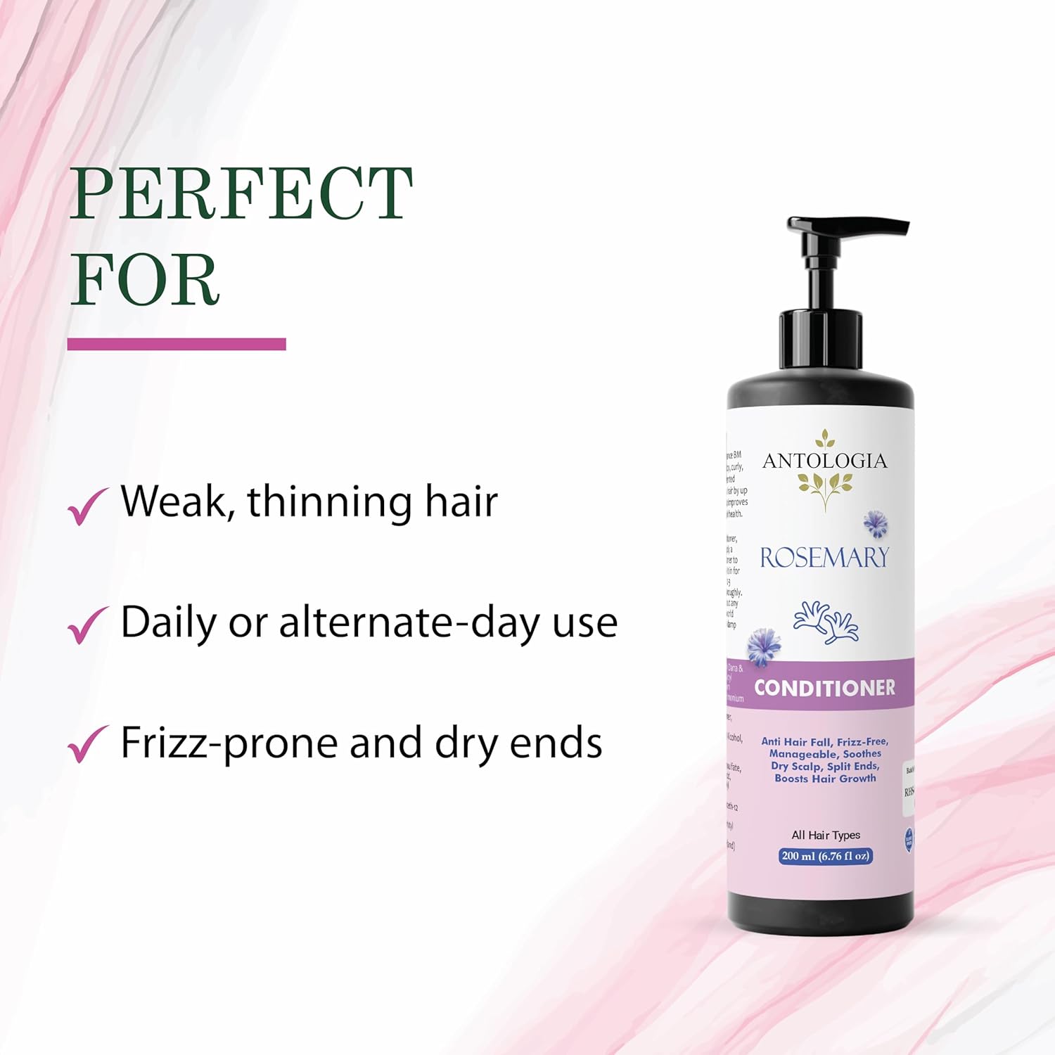 Antologia Conditioner, Nourishing, Repairing, Smoothening, All Hair Types, 200ml (Rosemary Conditioner)