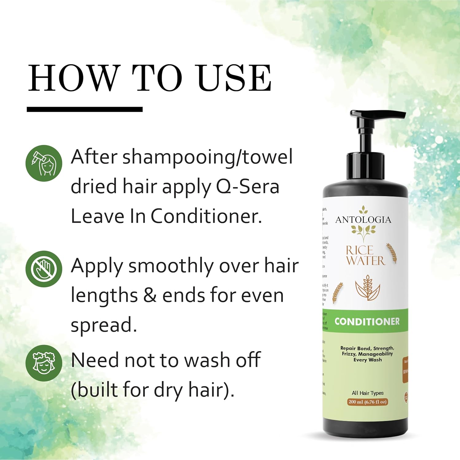 Antologia Conditioner, Nourishing, Repairing, Smoothening, All Hair Types, 200ml (Rice Water Conditioner)