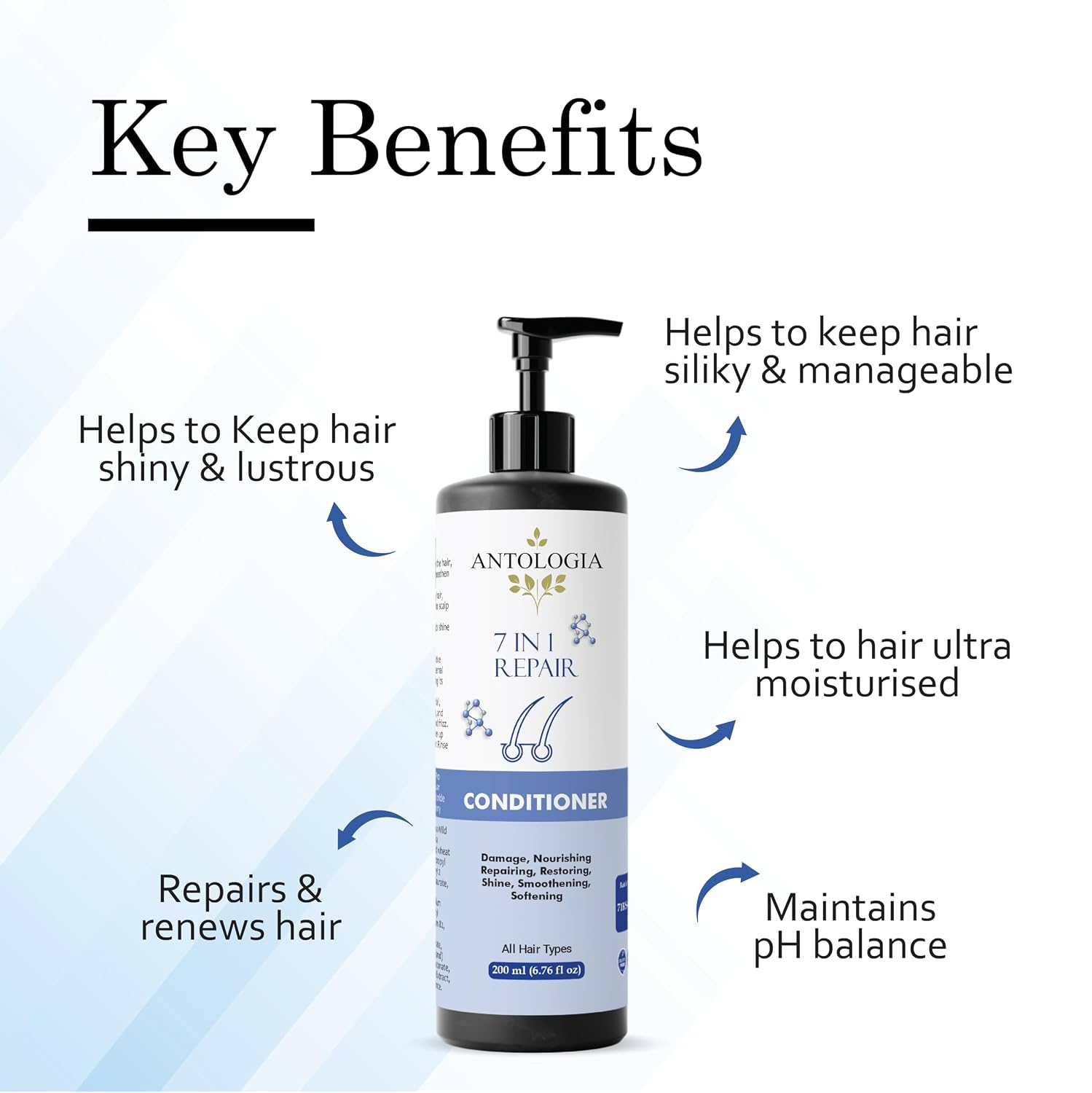 Antologia Conditioner, Nourishing, Repairing, Smoothening, All Hair Types, 200ml (7 in 1 Repair Conditioner)