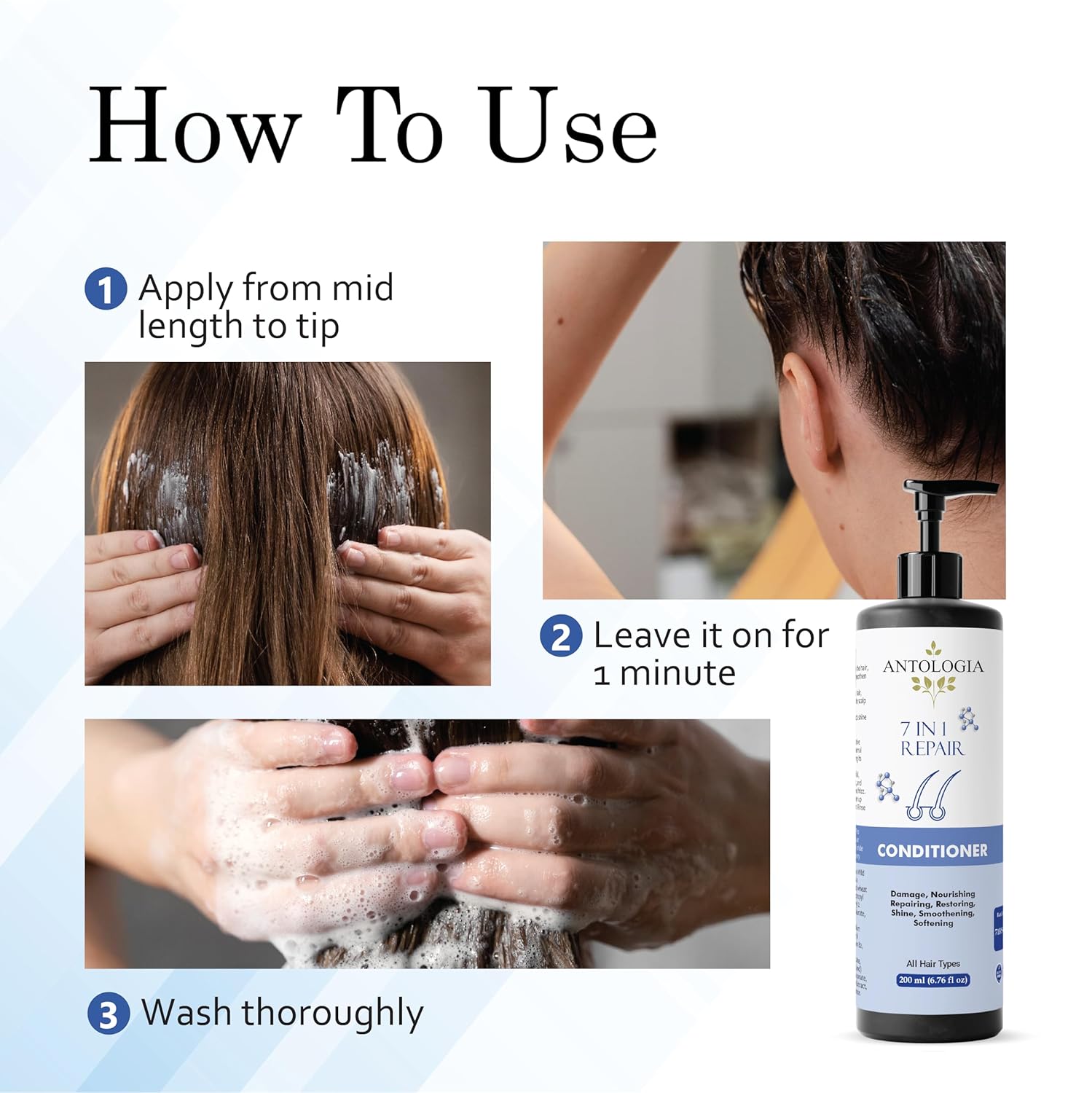 Antologia Conditioner, Nourishing, Repairing, Smoothening, All Hair Types, 200ml (7 in 1 Repair Conditioner)
