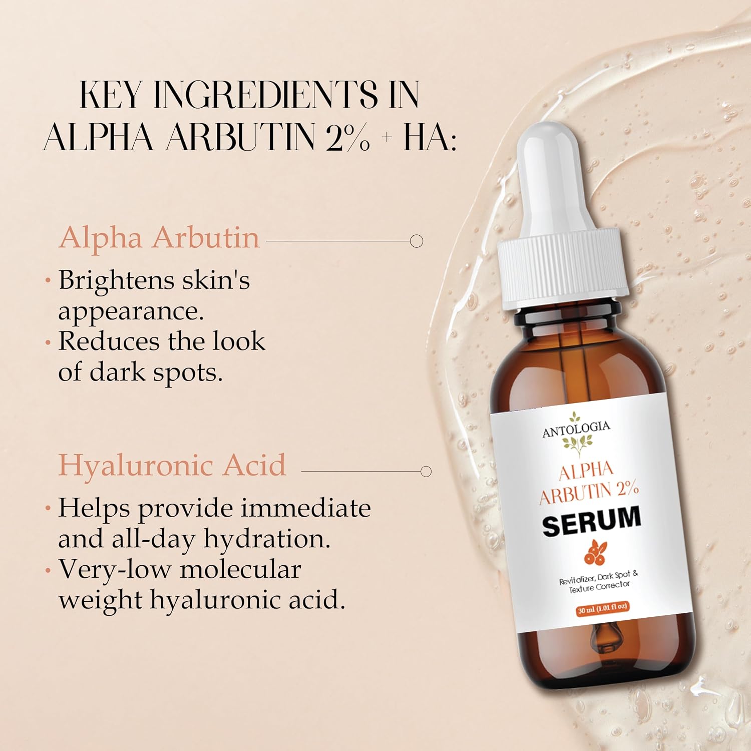 Antologia Alpha Arbutin 2% Serum, Dark Spot and Texture Corrector, 30 ml