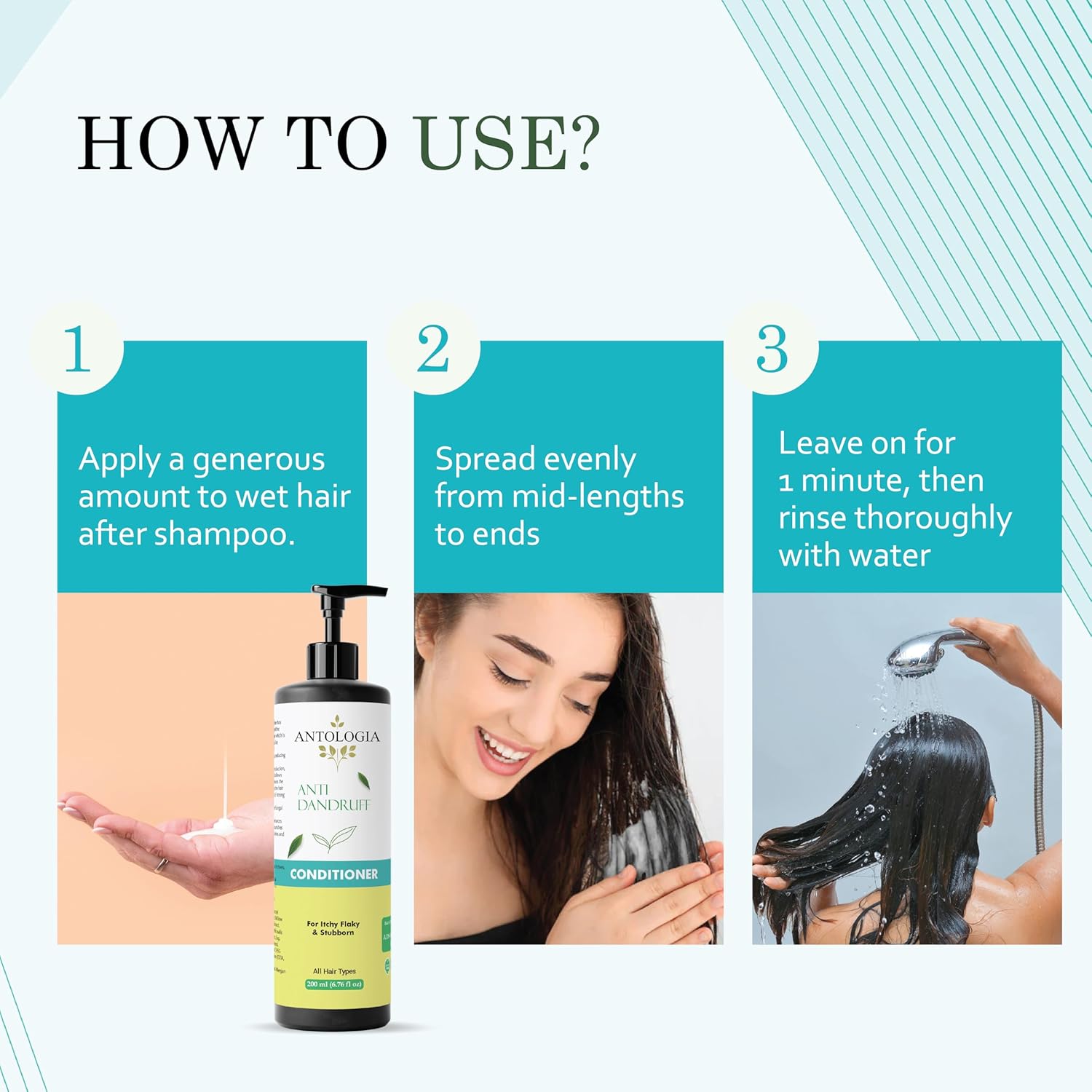 Antologia Conditioner, Nourishing, Repairing, Smoothening, All Hair Types, 200ml (Anti Dandruff Conditioner)